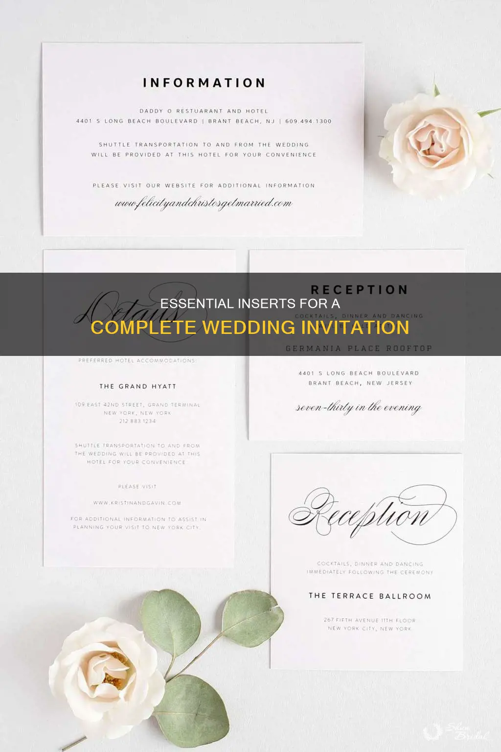 what inserts do you need in a wedding invitation