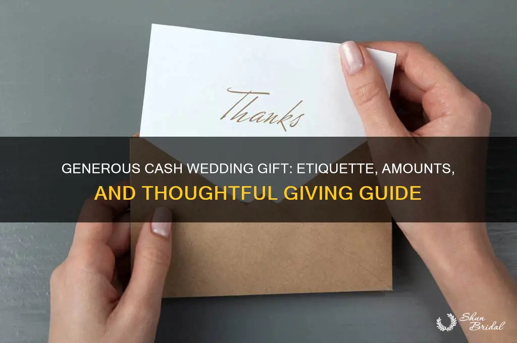 what is a generous cash wedding gift