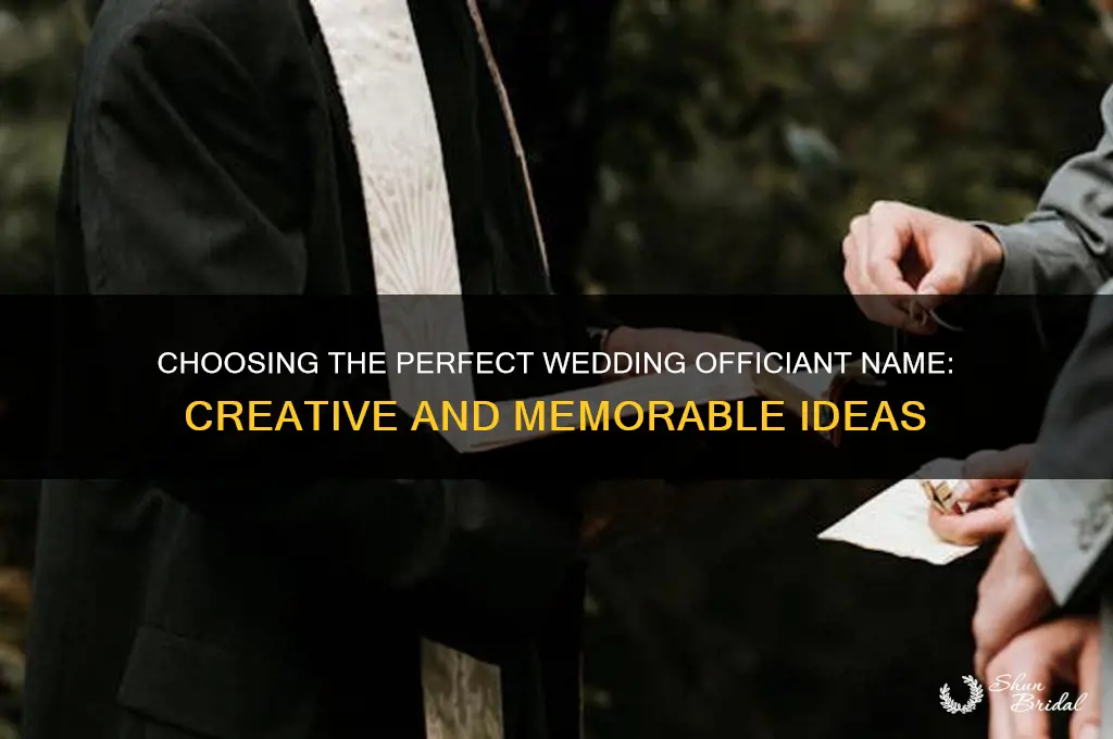 what is a good name for a wedding officiant