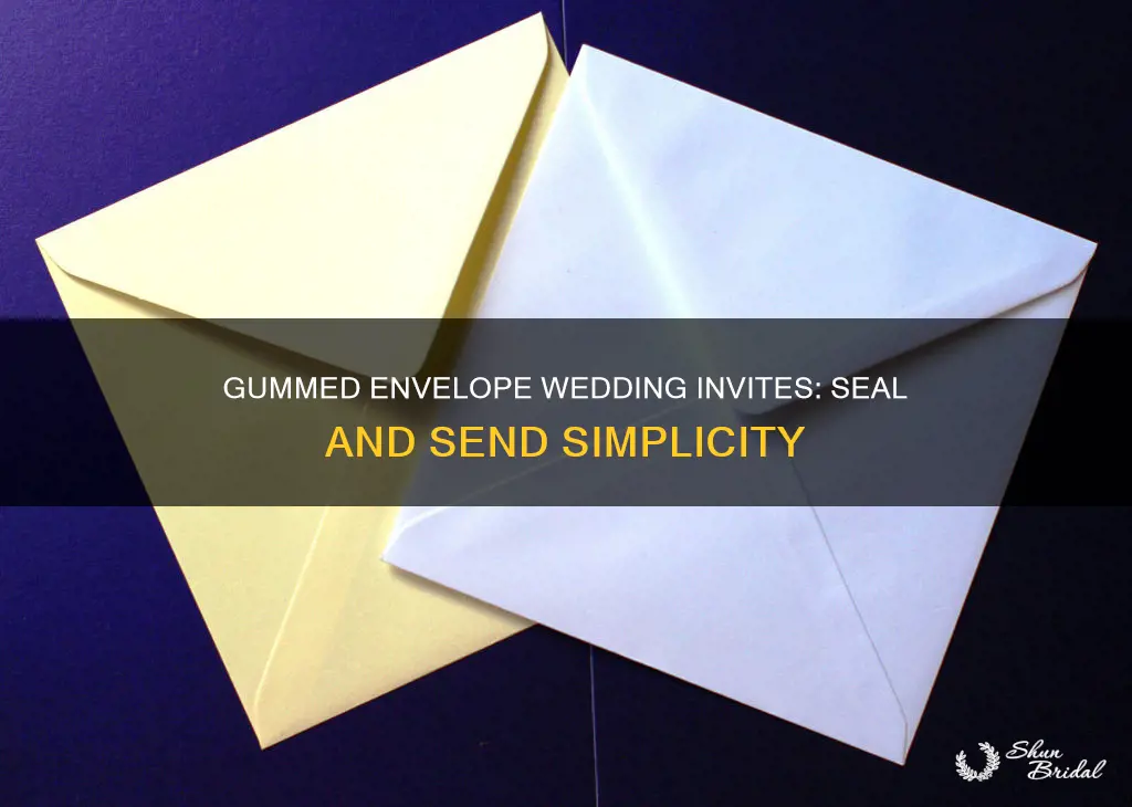 what is a gummed envelope wedding invitations