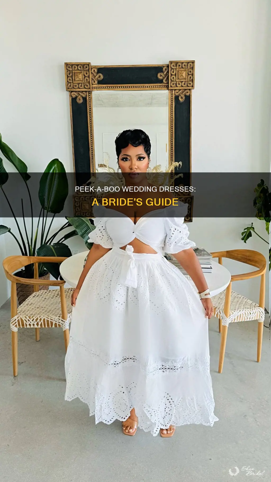 what is a peek a boo wedding dress