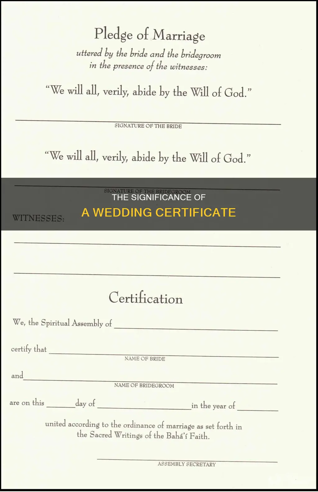 what is a wedding certificate