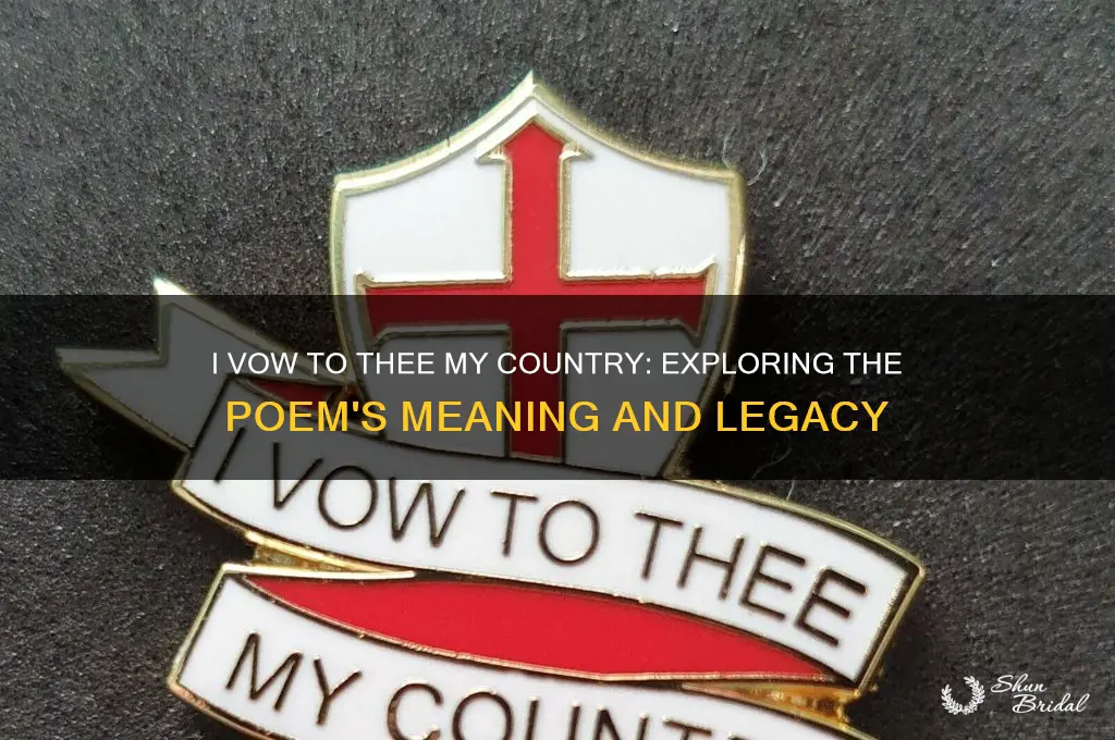 what is i vow to thee my country about