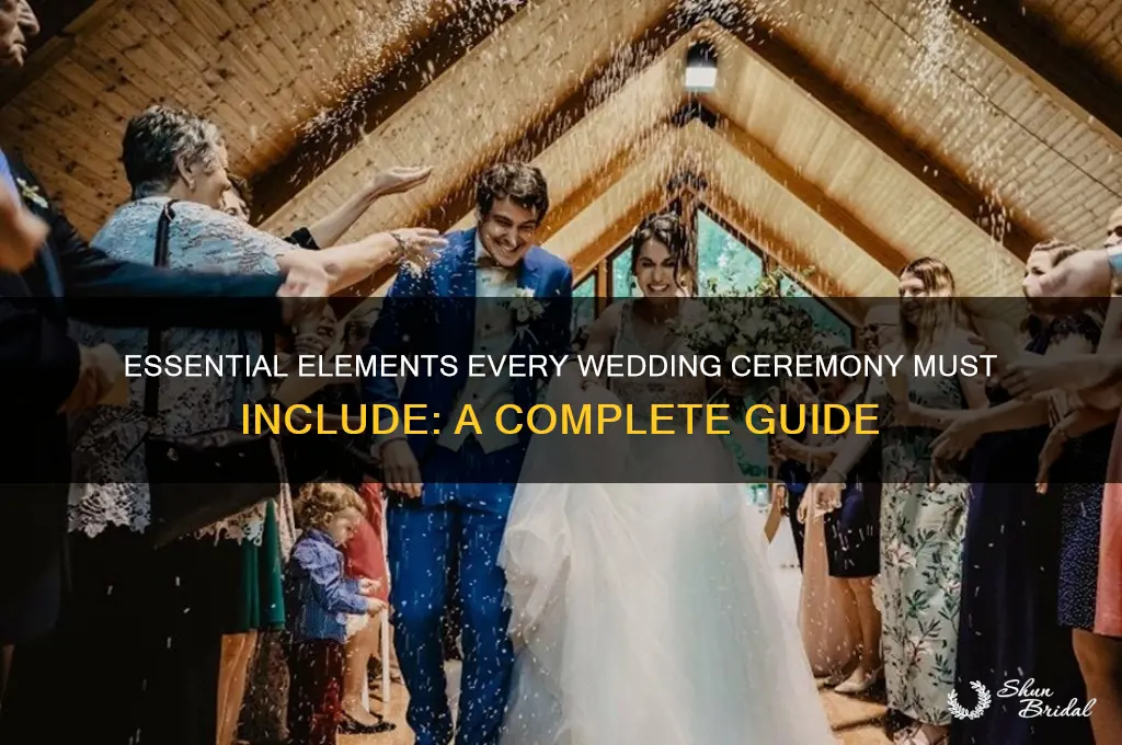 what is mandated to be in a wedding ceremony