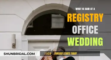 Registry Office Weddings: What's Said and Done