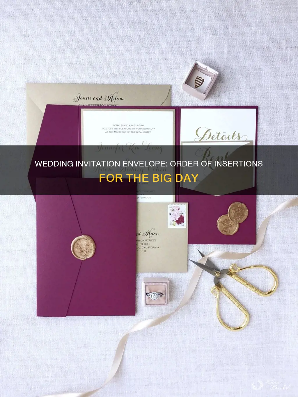 what is tehorder of insertions in a wedding invitation envelope