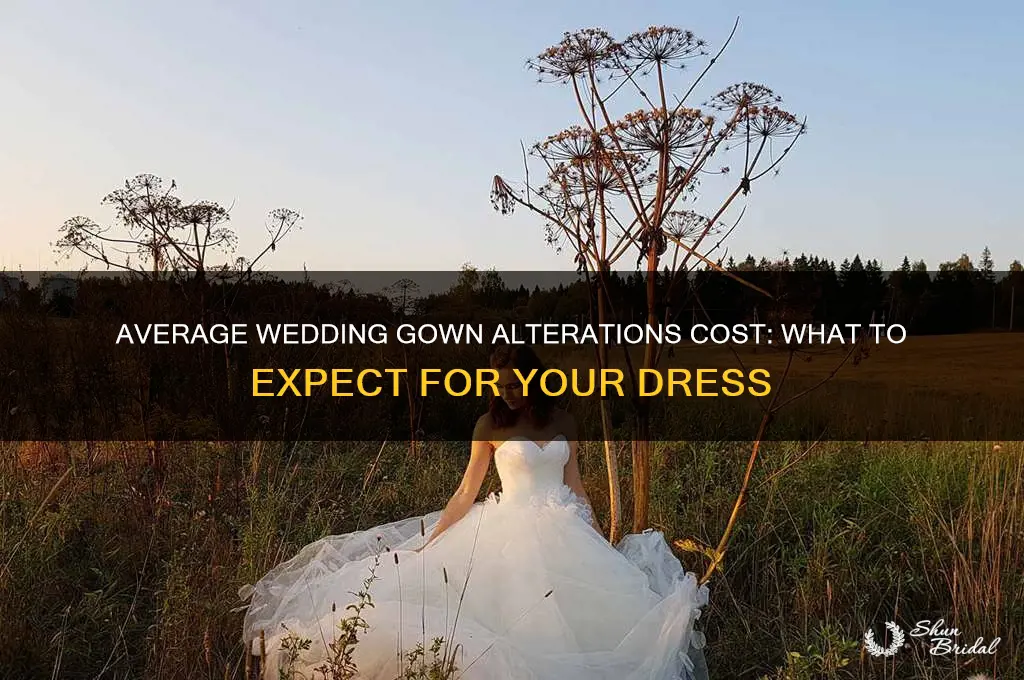what is the average cost of wedding gown alterations