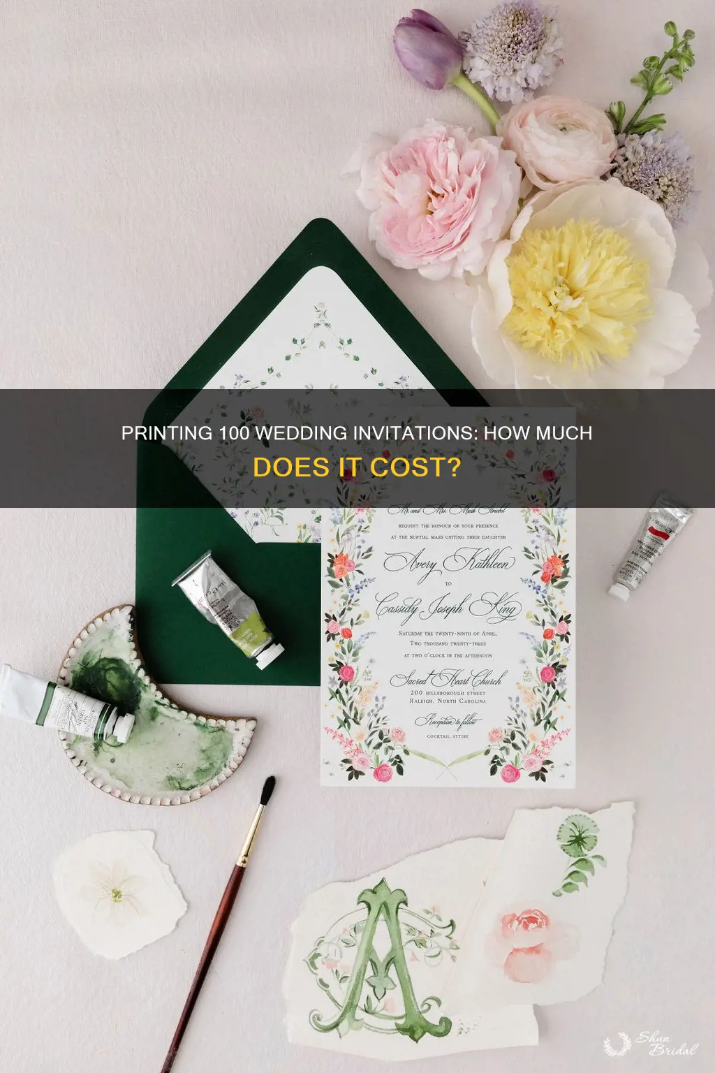 what is the average printing cost of 100 wedding invitations