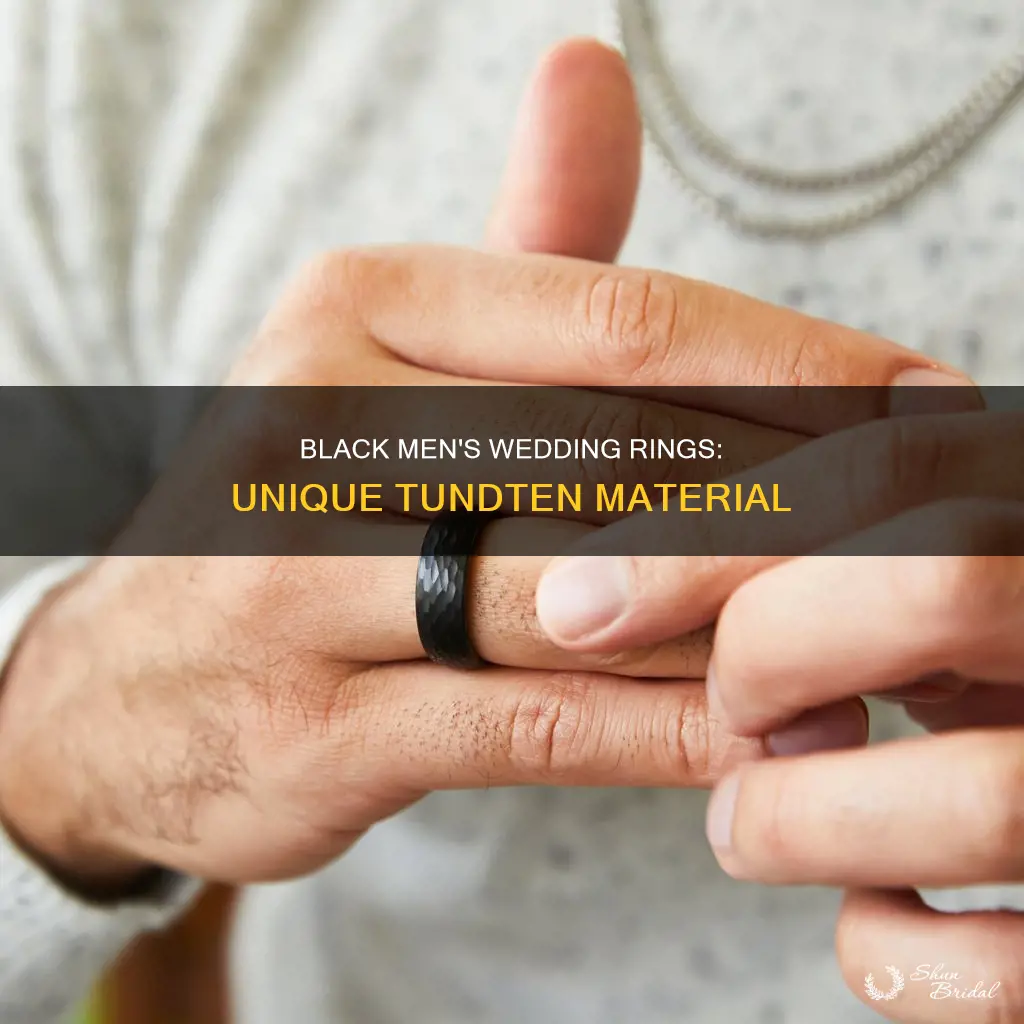 what is the black men wedding ring made of tundten