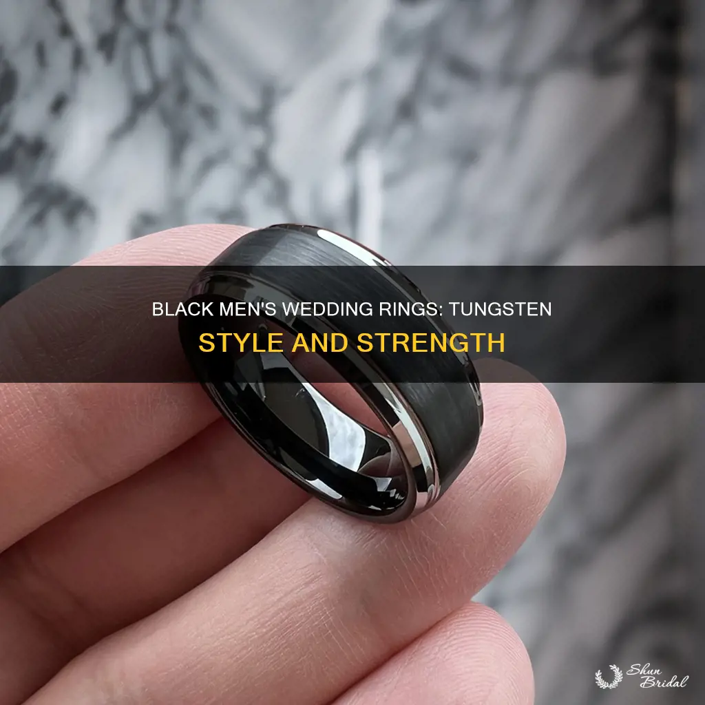 what is the black men wedding ring made of tungsten