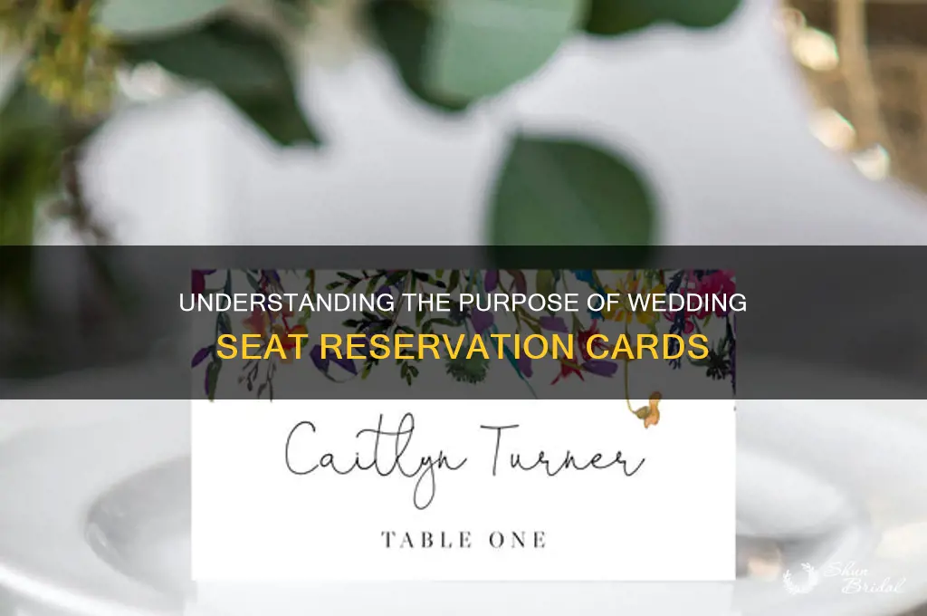 what is the card reserving seats for a wedding