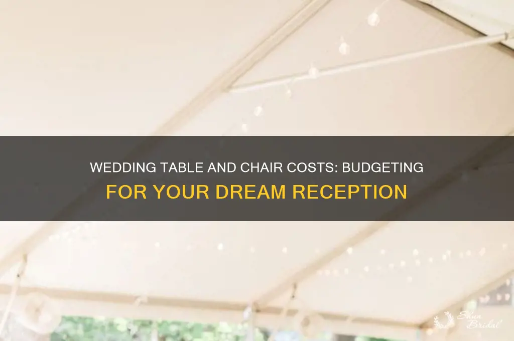 what is the cost for wedding table and cjairs