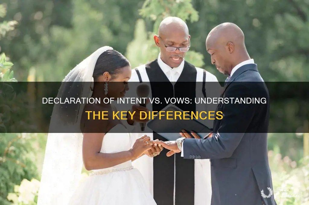 what is the difference between declaration of intent and vows
