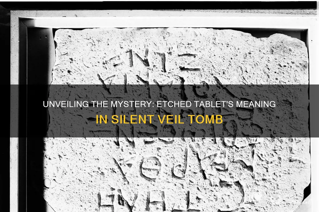 what is the etched tablet in silent veil tomb mean