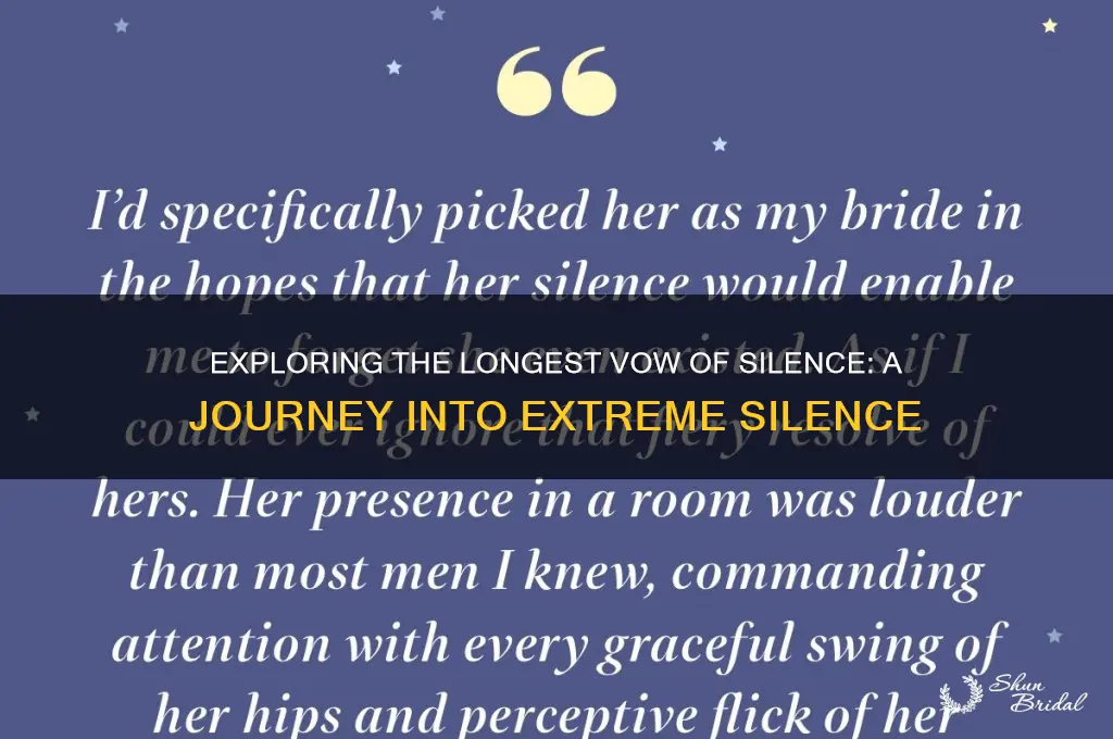 what is the longest vow of silence