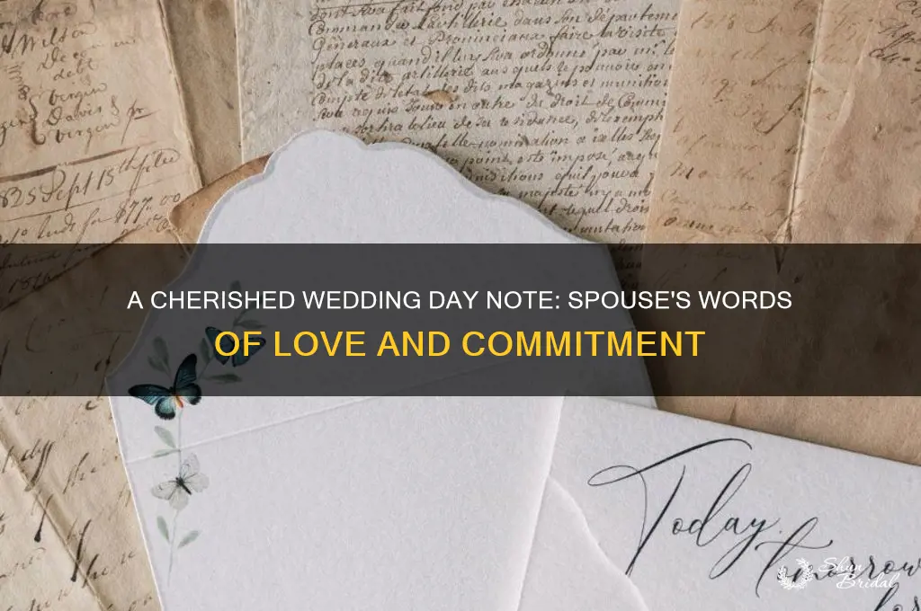 what is the note from spouse on wedding day