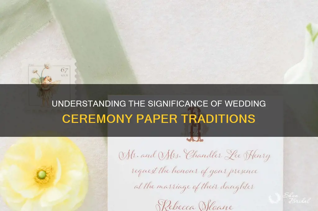 what is the paper you get at a wedding ceremony