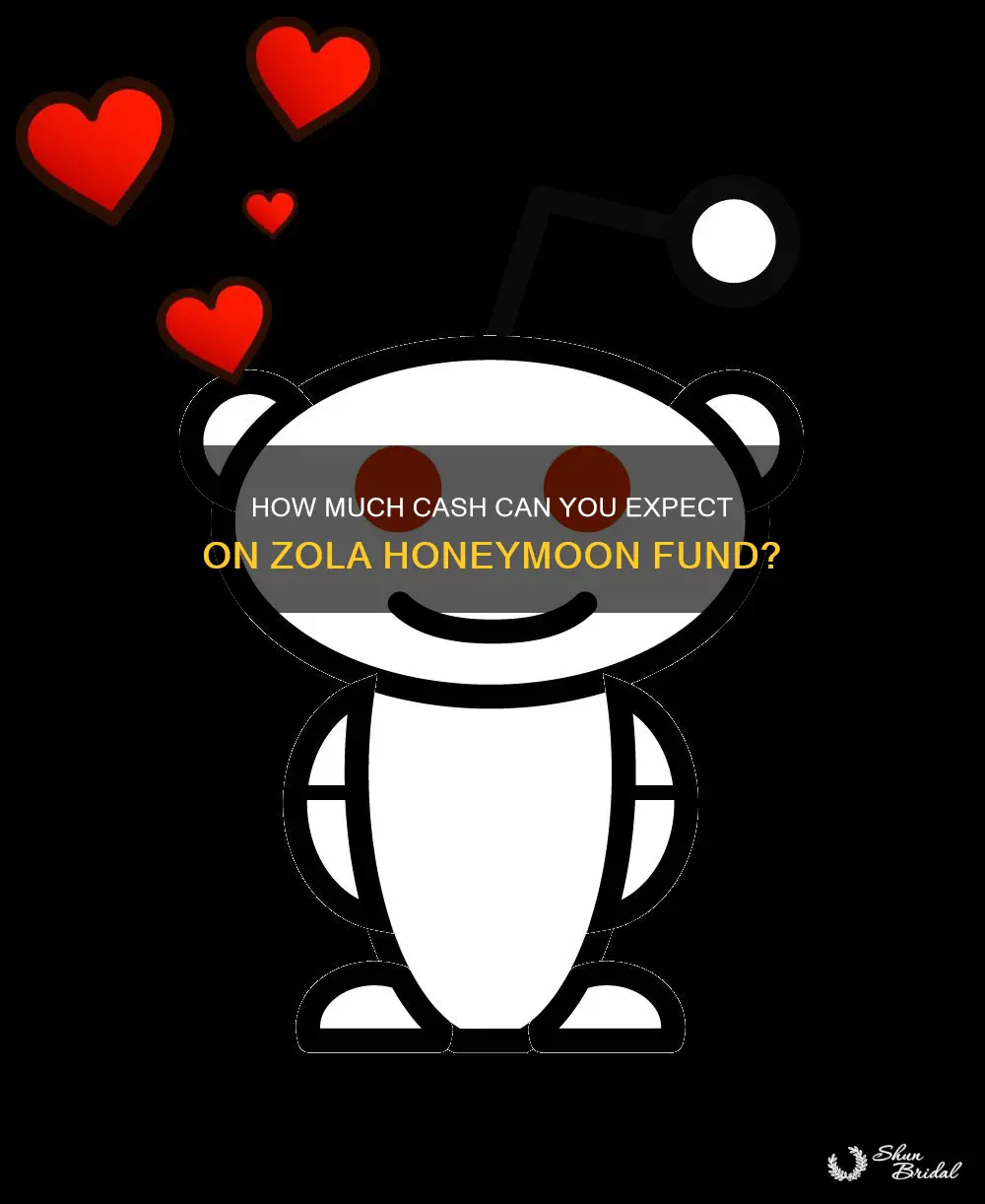 what is the total cash amount on zola honeymoon fund