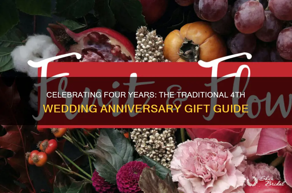 what is the traditional 4 year wedding anniversary gift