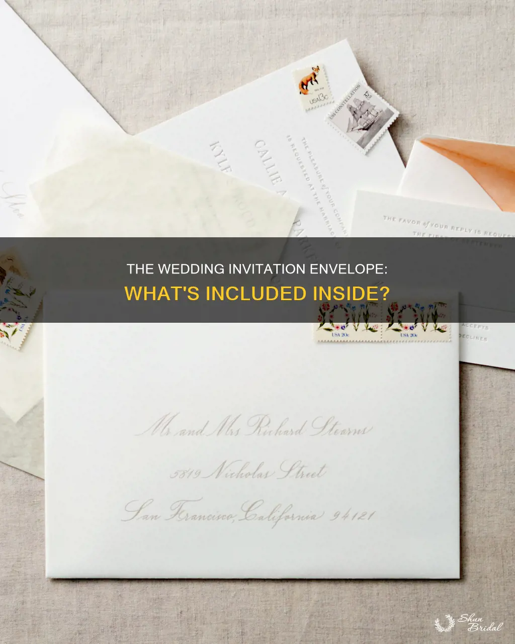 what items are included in wedding invitation envelope