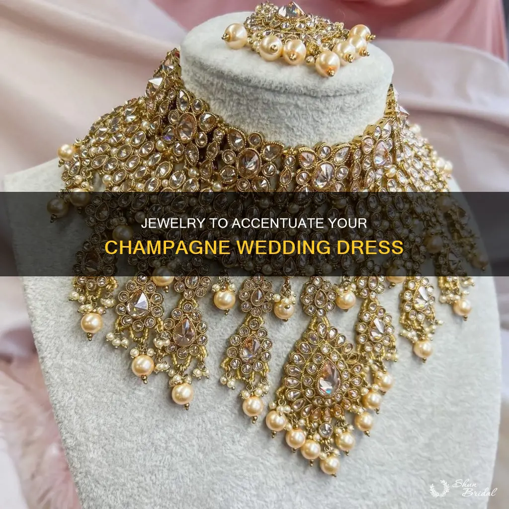 what jewelry to wear with champagne wedding dress
