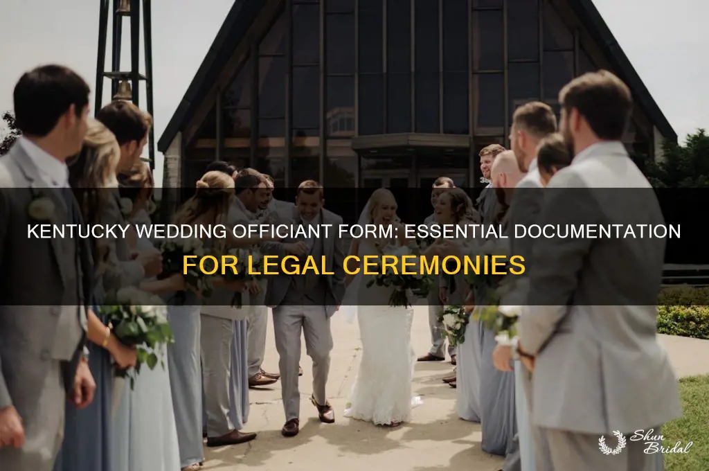 what kentucky form must the wedding officiant fill out