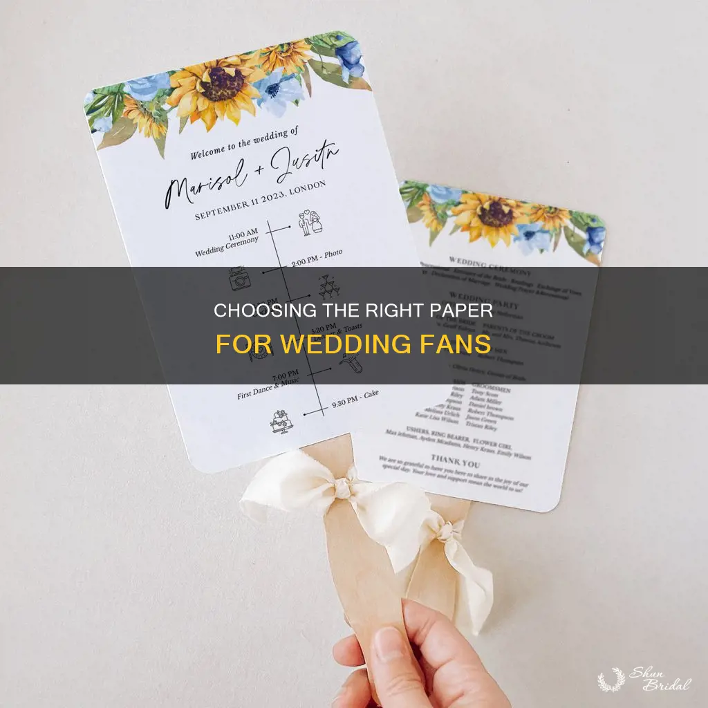 what kind of paper to use for wedding fans