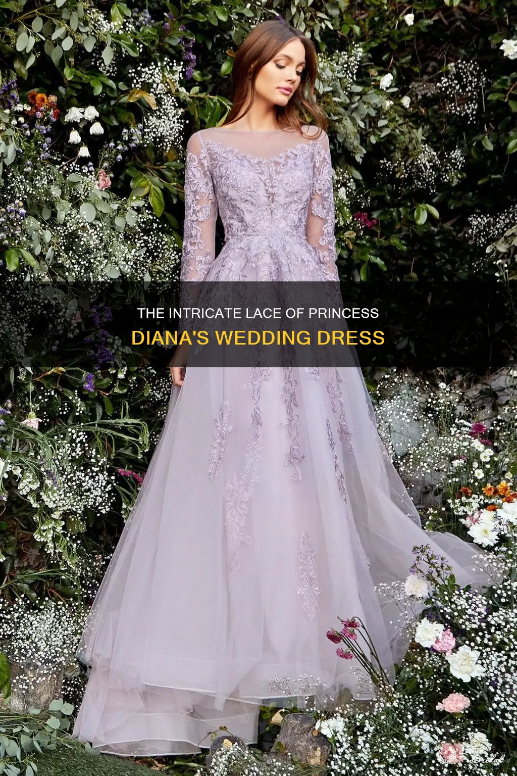 what lace was embroidered in princess diana wedding dress