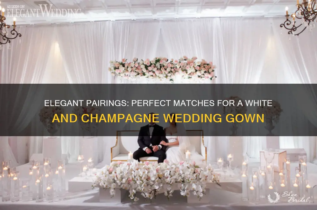 what matches with a white and champaign wedding gown
