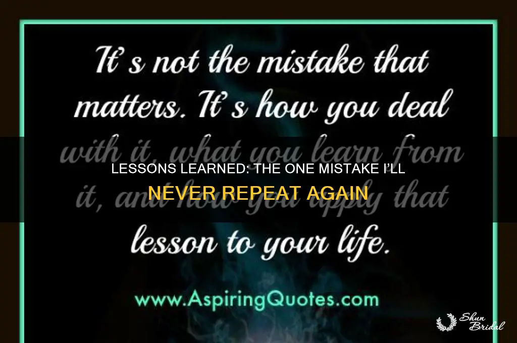 what mistake do you vow never to repeat again