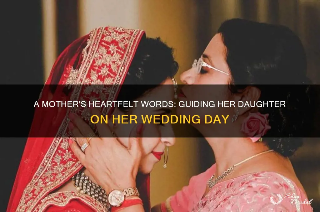 what mother say for daughter wedding day