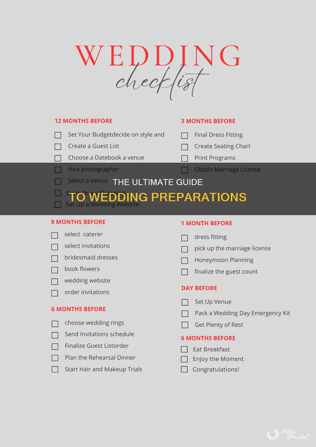 what need to know for a good wedding preparations