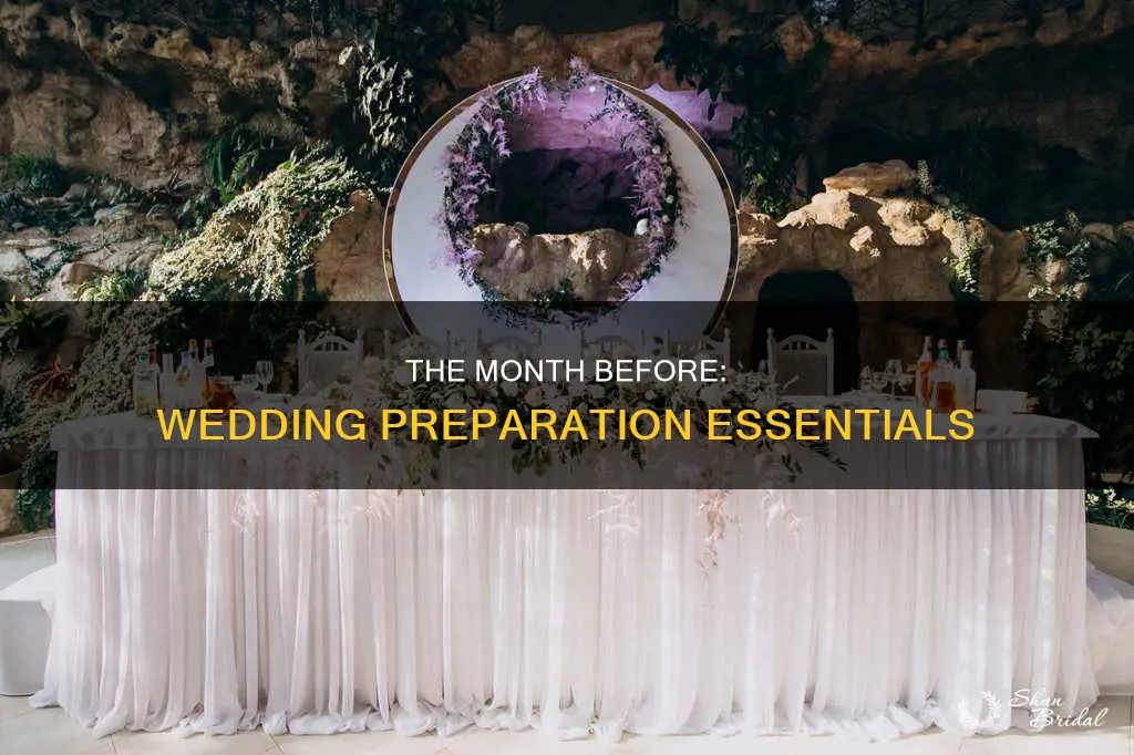 what needs to be done 1 month before wedding