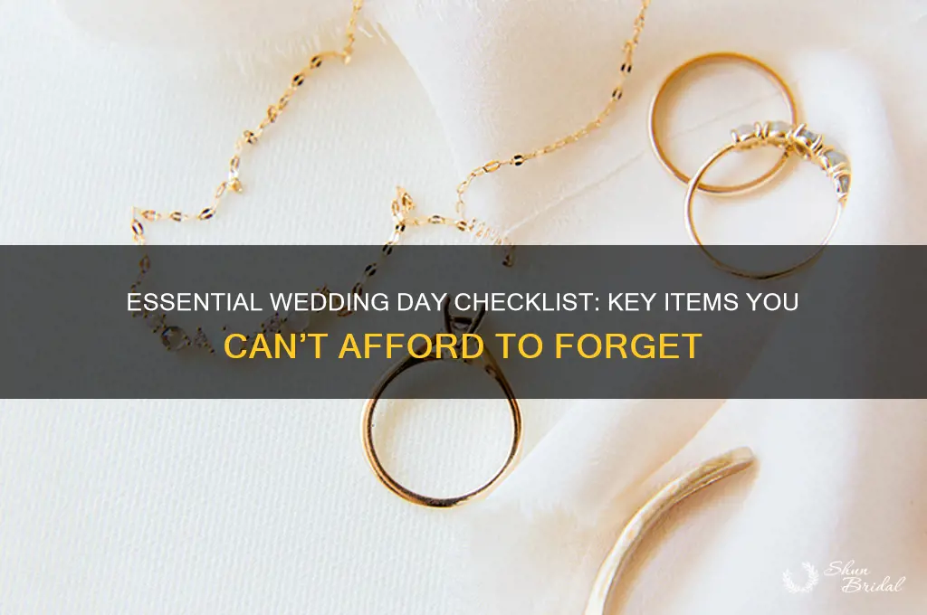what not to forget on wedding day