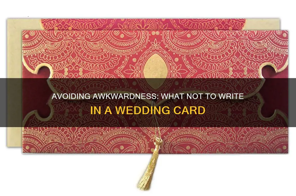 what not to write in a wedding card