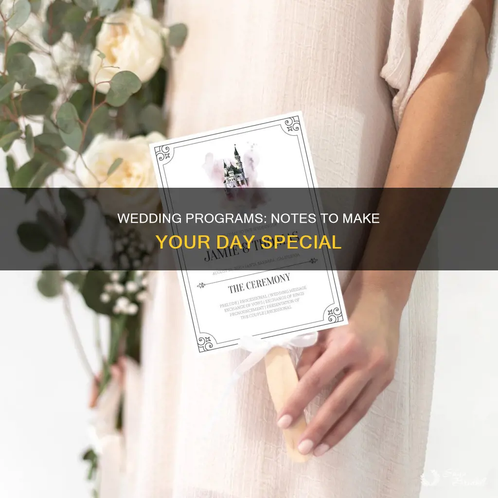 what note to put in wedding program