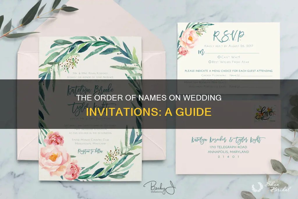 what order do names go on wedding invitations