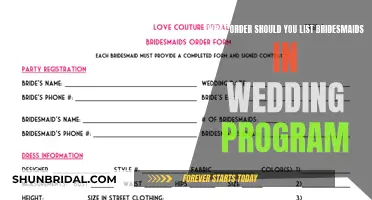 Wedding Program Bridesmaid Order: A Traditional Listing Guide