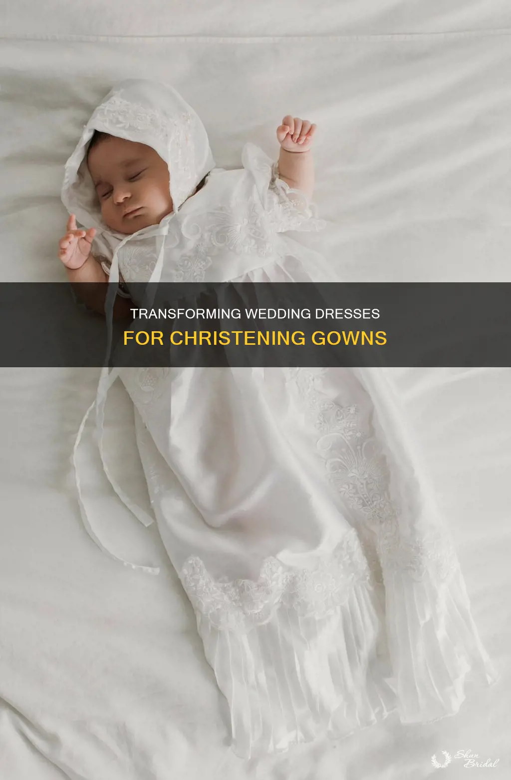 what part of wedding dress to use for christening gown