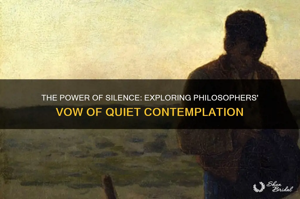 what philosopher vow of silence