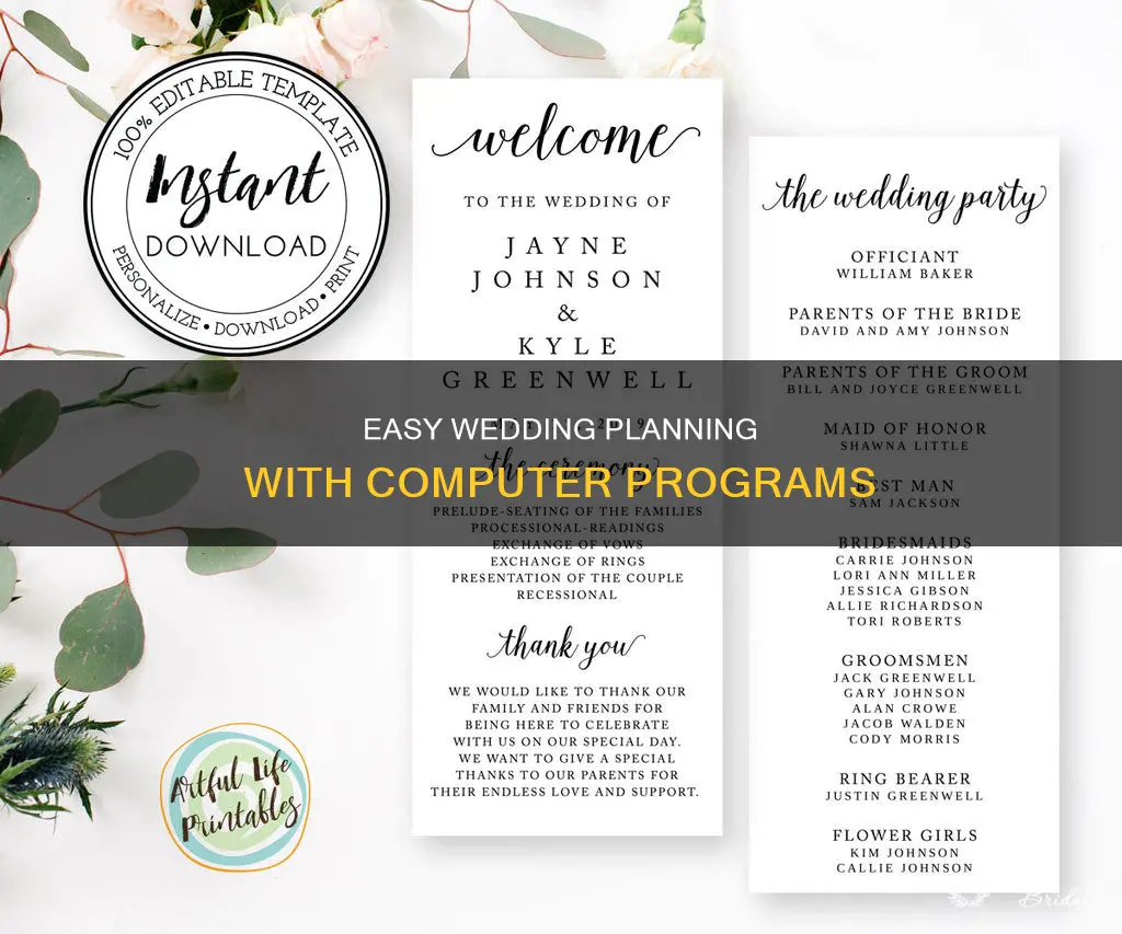 what program on your computer to make programs for wedding