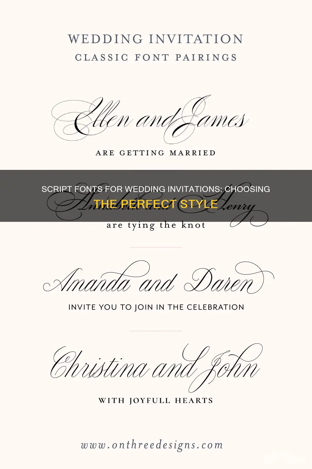 what script fonts do wedding invitations use