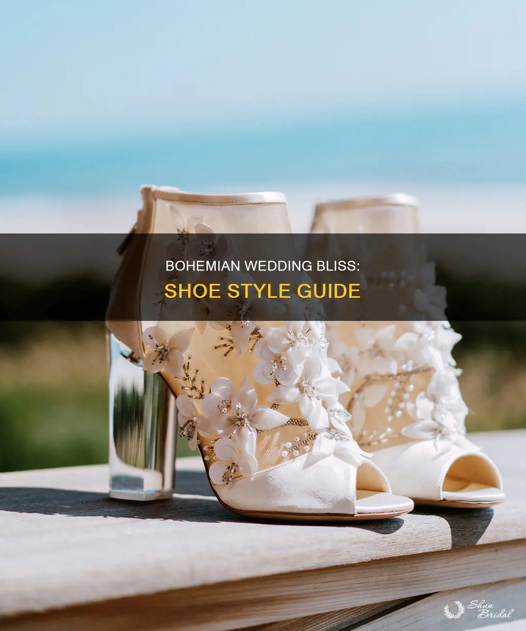 what shoes to wear with bohemian wedding dress