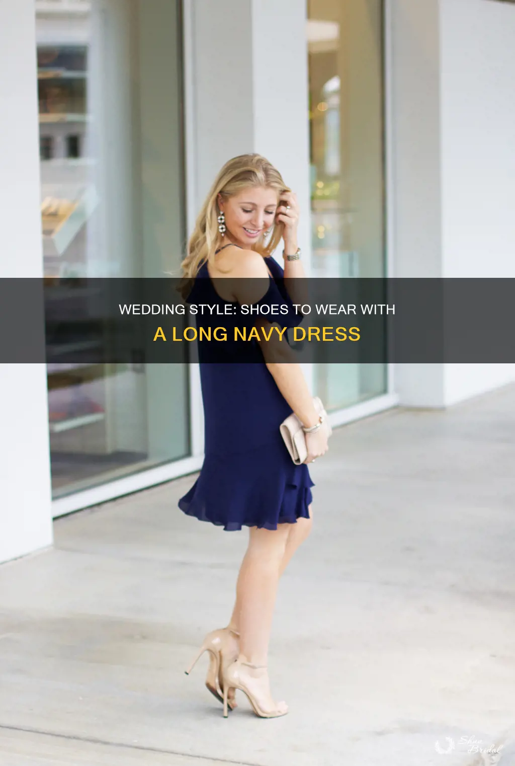 what shoes to wear with long navy dress for wedding