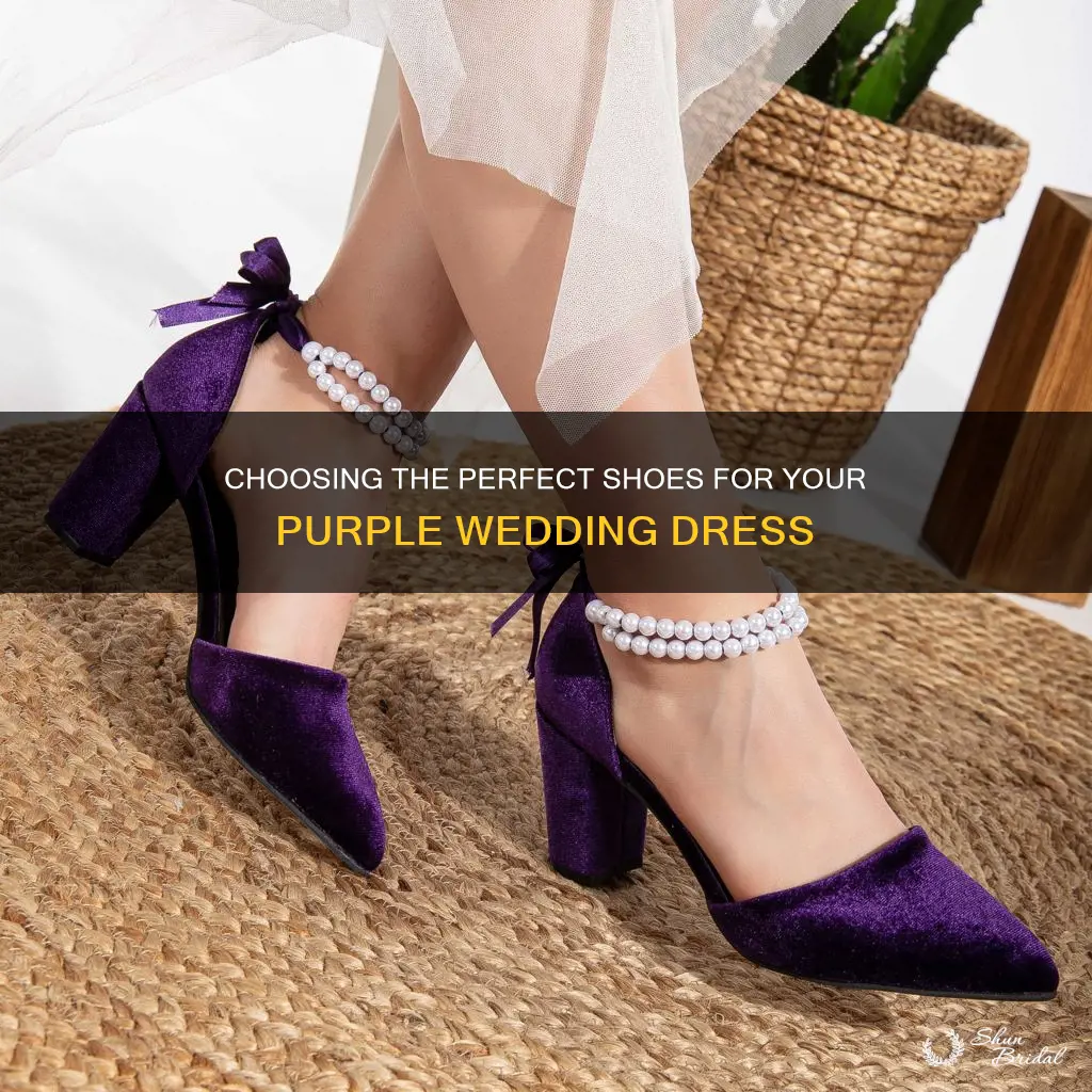 what shoes to wear with purple dress to a wedding
