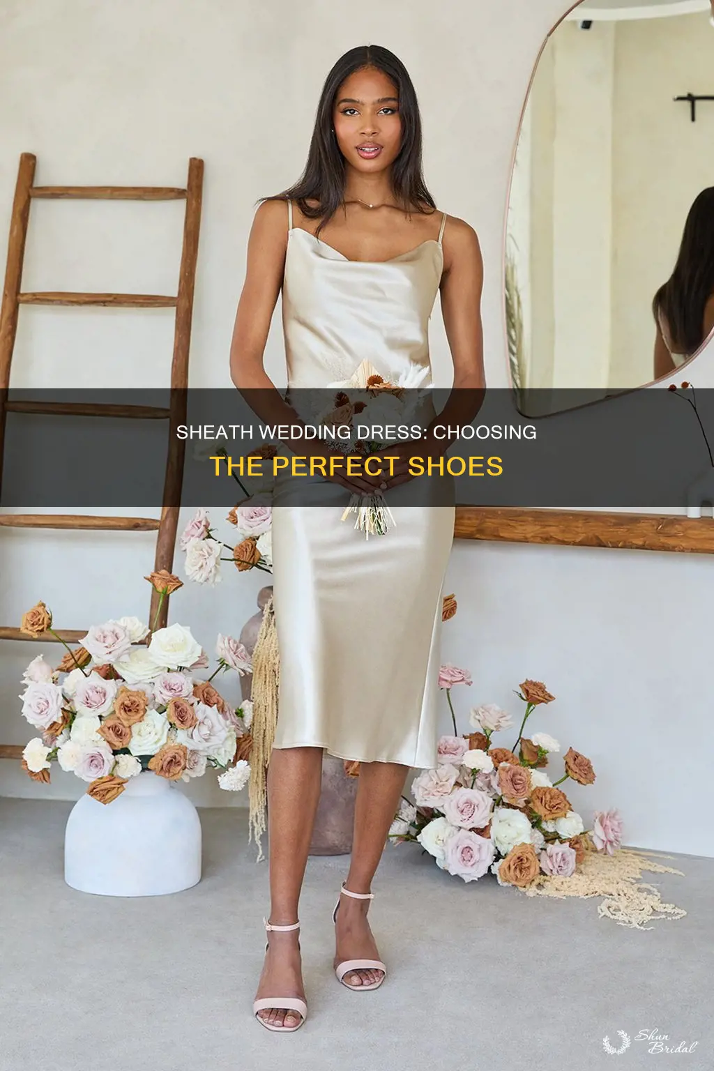 what shoes to wear with sheath wedding dress