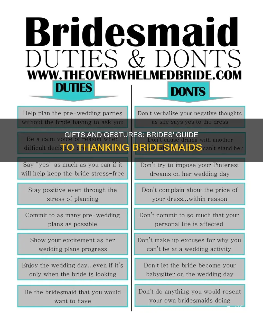 what should a bride do for her bridesmaids