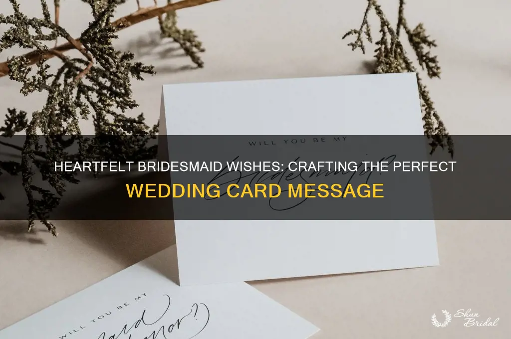 what should a bridesmaid write in a wedding card