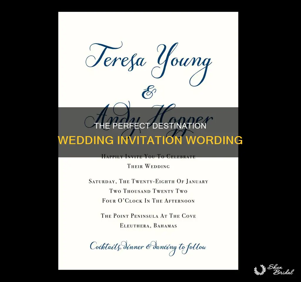 what should a destination wedding invitation say