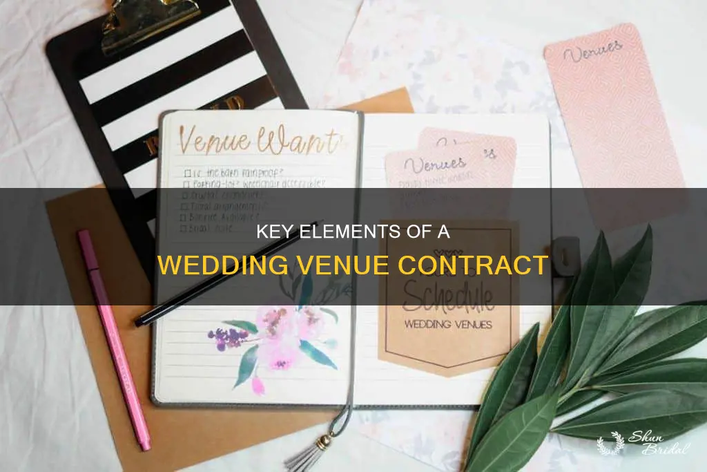 what should a wedding venue contract include